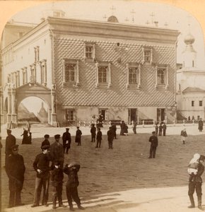 Kuuluisa punainen portaikko ja vanha palatsi, Moskova, Venäjä, 1900. tekijältä Underwood and Underwood