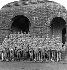 H Company, Royal Warwickshiren rykmentti, Belgaum, Intia, 1900-luku. tekijältä Underwood and Underwood