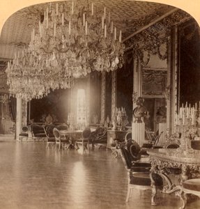 Kuningas Oscar II:n upeassa asunnossa, Tukholman kuninkaallinen palatsi, Ruotsi, 1902. tekijältä Underwood and Underwood