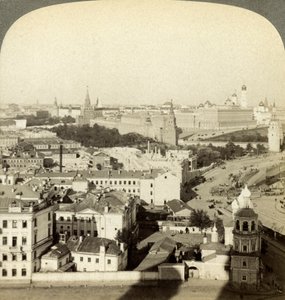 Kremlin muuri, Moskova, Venäjä. tekijältä Underwood and Underwood