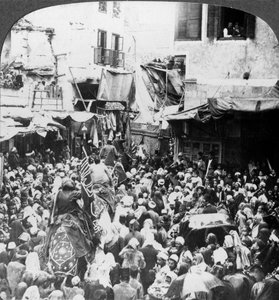 Pyhän maton paraati Mahmalin kanssa, Kairo, Egypti, 1905. tekijältä Underwood and Underwood