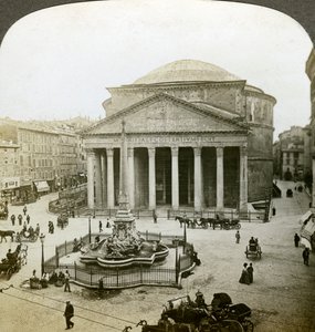 Pantheon ja Piazza della Rotunda, Rooma, Italia. tekijältä Underwood and Underwood