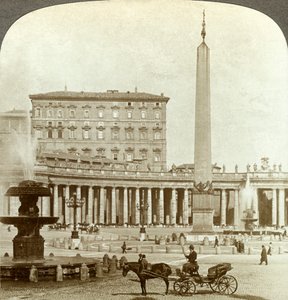 Vatikaanin palatsi St Peters Squarelta, Rooma, Italia. tekijältä Underwood and Underwood