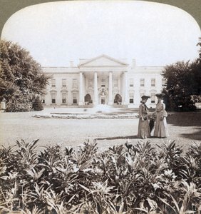 Valkoinen talo, kansakuntien päällikön historiallinen asuinpaikka - pohjoisrintama-Washington, D.C., 1908 tekijältä Underwood and Underwood