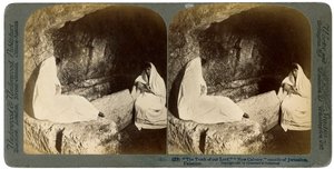Jeesuksen hauta Jerusalemin ulkopuolella, Palestiina, 1897. tekijältä Underwood and Underwood