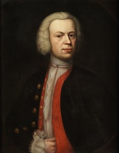 Puolimuotokuva herrasmiehestä, jolla on peruukki tekijältä Unidentified painter label QS