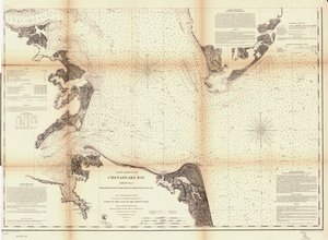 Chesapeake Bay. Lehti 6, York-joen suulta lahden suulle. LOC 99447135 tekijältä United States Coast Survey