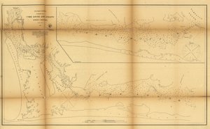 Core Sound ja Straits, Pohjois-Carolina. LOC 99447462 tekijältä United States Coast Survey