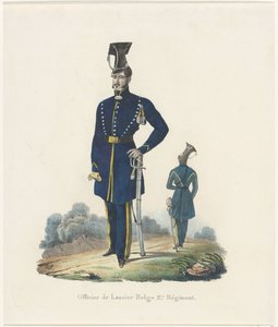 Belgialainen kaulanauha, 1830 Belgian Lancer 2. rykmentin upseeri (nimi esineessä) tekijältä Unknown