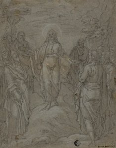 Kristus ja apostolit (recto); Luonnos syntymäkohtauksesta (käänteinen) tekijältä Unknown