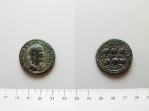 Rooman keisarin Valerianuksen kolikko; Gallienus, Rooman keisari Anazarbuksesta tekijältä Unknown