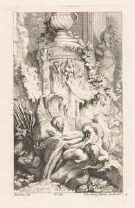 Font amb tritons i estàtua de sàtir Acabat Fontaines Diverses (títol de la sèrie). tekijältä Unknown