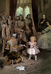 Vauva Edward VII leikkii Ojibwe-päälliköiden kanssa tekijältä Unknown