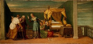 Judith vastaanottaa Bethulian muinaiset, 1500-luku tekijältä Unknown