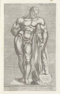 Herkuleen veistos Hercules Farnese Herkuleen patsas farnesialaisessa palatsissa (nimi esineessä) Antiikkiveistoksia Roomassa (sarjan nimi) Ikonit Rooman kaupungin muinaisista patsaista, joita nähdään julkisilla paikoilla (sarjan nimi) tekijältä Unknown