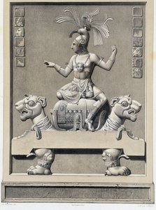Kuningas sofalla - elokuvassa "Meksikon muinaiset monumentit: Palenqué ja muut Meksikon muinaisen sivilisaation rauniot" Brasseur de Bourbourg, Pariisi tekijältä Unknown artist