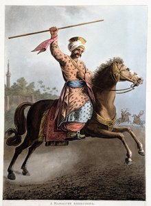 Mameluk hevosensa selässä - "Näkymiä Egyptissä, Palestiinassa ja muualla Ottomaanien valtakunnassa"" tekijältä Unknown artist