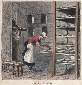 Juustotehdas. 1800-luvun kuvitus. Bianchetti kokoelma. tekijältä Unknown artist