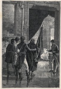 Nationalistisen salaseuran Carbonarin valtuuskunta esitellään kahden Sisilian Ferdinand I:lle (aiemmin Ferdinand IV Napolista) 1820 tekijältä Unknown artist