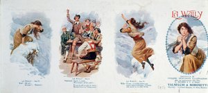 Sarja vinjettejä, jotka kuvaavat oopperaa La Wally (litografia) tekijältä Unknown artist