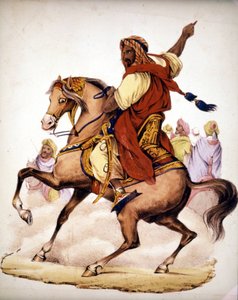 Abd El Kader (Abd El-Kader) (1807 - 1883), Algerian arabiemiiri. 1800-luvun litografia. tekijältä Unknown artist