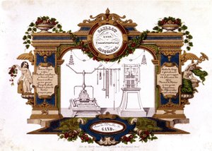 Jacquard Loomin "" Caillot de Lyon" -rakentajan mainos". 1840. tekijältä Unknown artist