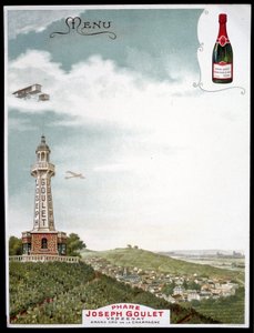 Brändin “” Joseph Goulet - Verzenay - Grand cu de la Champagne mainonta. tekijältä Unknown artist