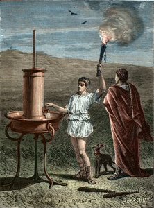 Aeneas Tacticus eli taktikko keksi vaiheittaisen merkinantojärjestelmän 336 eKr. - Enee taktikko - Aeneas taktikko keksi fraasisignaalien taiteen vuonna 336 eKr. - Aeneas taktikko keksi fraasisignaalien taiteen vuonna 336 eaa. tekijältä Unknown artist
