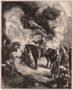 Afrikkalaiset joukot tukehtivat algerialaisia luolassa Regence Algiersin alueen valloittamisen aikana 1844-45 tekijältä Unknown