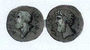 Alcée (v. 630 - v. 580 eKr.). kreikkalainen runoilija. 1800-luvun alun kaiverrus. tekijältä Unknown artist