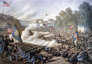 Amerikan sisällissota (1861 - 1865): Ensimmäinen Korintin taistelu (Mississippi) 29. huhtikuuta - 10. kesäkuuta tekijältä Unknown artist