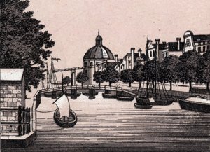 Amsterdam, Hollanti: näkymä Singelin kanavalle. kirjassa "" Maailma havainnollistaa 168 näkymää"" Päiväämätön (1800-luvun loppu) tekijältä Unknown artist