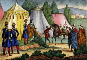Arabijohtaja tarjosi hevosta Afrikan, Algerian, Ranskan armeijan upseerille tekijältä Unknown artist
