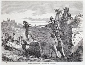 Assyrian siivekäs härkä Niniven paikalla - "" Tour du monde"" 1. sem. 1863. tekijältä Unknown artist