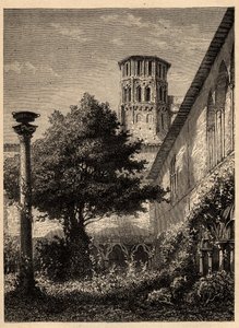 Augustinuslainen luostari (Toulouse) - Le cloitre des Augustins à Toulouse - kaiverrus "" PATRIE" - PINTUREQUIREQUE RANSKAN KUVAUS 6 NÄTEESSÄ LUCIEN HUARD - 1800-luvun loppu tekijältä Unknown artist
