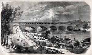 Auteuil Viaduct (Point du Jour Bridge) vuonna 1867 tekijältä Unknown artist