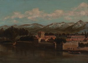 Isèren pankit Grenoblessa, vuoristonäkymä 1864 (Öljy kankaalle) tekijältä Unknown artist