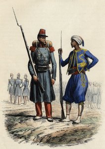 Muukalaislegioonan pataljoona, muodostettu ja lähetetty Algeriaan vuonna 1831; Alkuperäiskansojen Tirailleurs-pataljoona, perustettu ja lähetetty Algeriaan vuonna 1841, Leon Galibertin teoksessa "" L