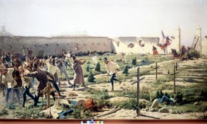 Solferinon taistelu, Lombardia, Ranska-Sardinian ja Itävallan armeijaa vastaan 24. kesäkuuta 1859. Museo del Risorgimento. Milano tekijältä Unknown artist