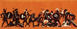 Kreikkalaisten ja troijalaisten taistelu (Troijan sota) 1808-1810 (maalaus) tekijältä Unknown artist