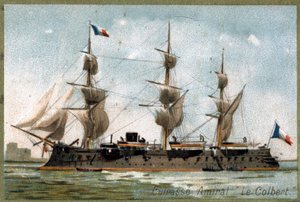 Taistelulaiva Admiral "" The Colbert"". 1800-luvun kromolitografia. tekijältä Unknown artist