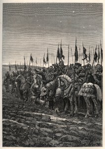 Ennen Agincourtin taistelua - 100 vuoden sota: Azincourtin taistelu (Pas-de-Calais) 25. lokakuuta tekijältä Unknown artist