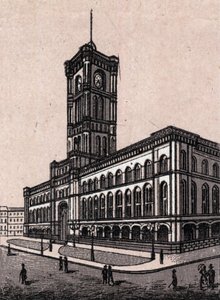 Berliini, Saksa: näkymä kaupungintalolle. kirjassa "" Maailma havainnollistaa 168 näkymää"" Päiväämätön (1800-luvun loppu) tekijältä Unknown artist