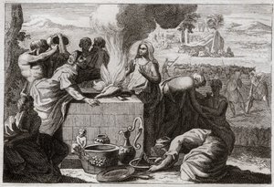 Royaumontin raamattu, Vanha testamentti: Loth eroaa Abrahamista. Abrahamin ja Lotin paimenten välillä syntyi riita, ja he erosivat toisistaan, ja Lot vetäytyi Sodomaan. Kuvitus vuodelta 1811. tekijältä Unknown artist