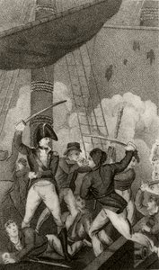Blackbeard astuu Pearliin luutnantti Maynardin komentajana tekijältä Unknown artist