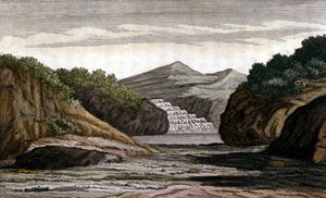 Brasilia, joki ja maa täynnä kultaisia pepiittejä. 1800-luvun kaiverrus) /Leemage tekijältä Unknown artist