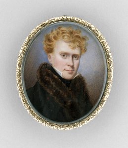 Rintakoru miehen muotokuvalla, n. 1840 (akvarelli norsunluun päällä tekijältä Unknown artist