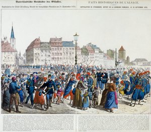 Strasbourgin antautuminen ja Ranskan varuskunnan lähtö, 28. syyskuuta 1870 tekijältä Unknown artist