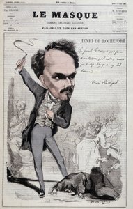 Sarjakuva Henri de Rochefortista (1831-1913), ranskalainen toimittaja ja poliitikko, joka osoitti tasavaltalaisia vihamielisiä kantoja. elokuvassa "Le Masque" vuodelta 1867 tekijältä Unknown artist