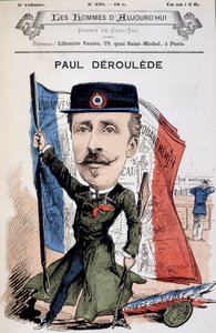Sarjakuva Paul Déleèden (1846-1914), ranskalaisen kirjailijan ja poliitikon. Kirjassa "Tämän päivän miehet". tekijältä Unknown artist